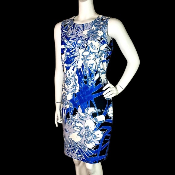 Tommy Hilfiger Dresses & Skirts - TOMMY HILFIGER NWOT Black Blue White Abstract A-Line Dress w/back zipper Size 10